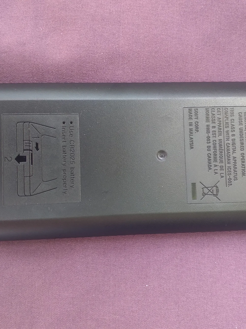 Sony Black Portable DVD Remote Control